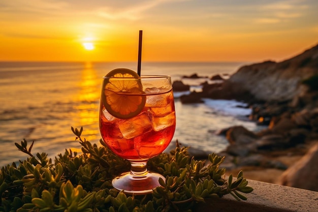 Sunset Drink with Ocean View