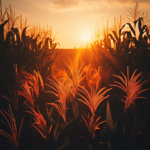 sunset in the field