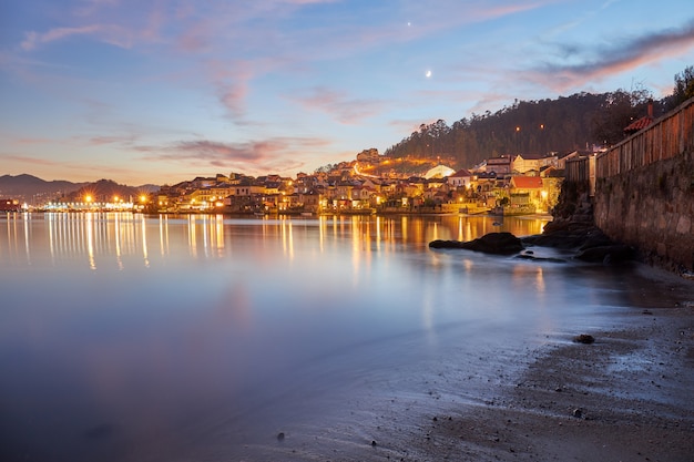 Sunset in the fishing village of Combarro in Galicia