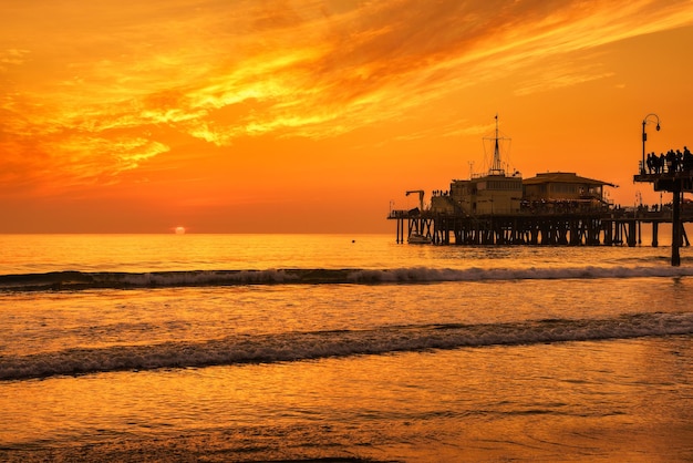 Sunset from Santa Monica Pier in Los Angeles