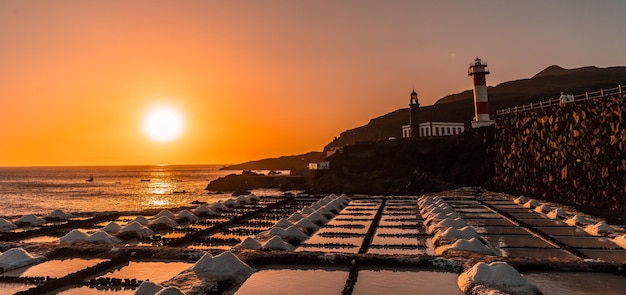 Sunset at the Fuencaliente Lighthouse on the route of the volcanoes