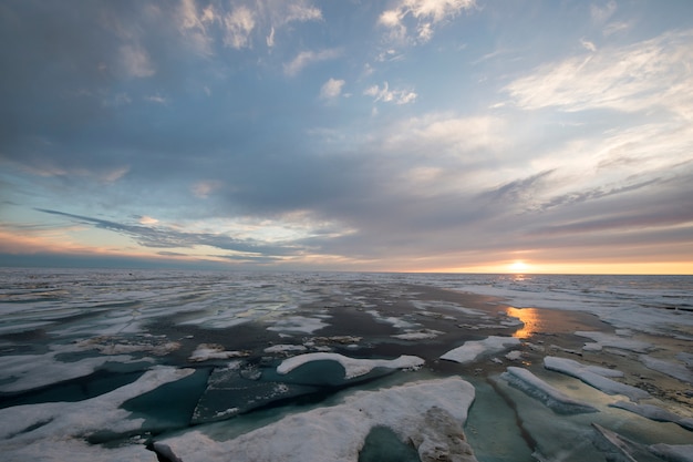 Photo sunset in greenland