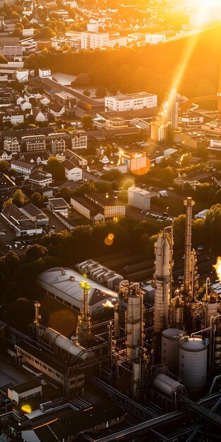 Sunset Over Industrial Zone