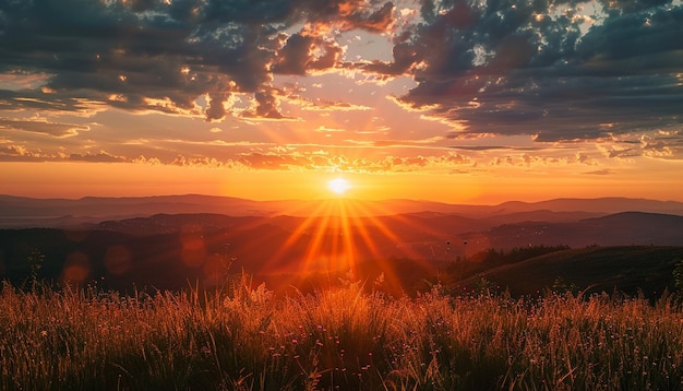 a sunset is seen through the clouds in the sky