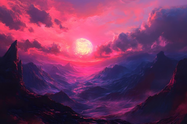 Sunset over Majestic Mountains