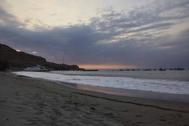 Sunset in Mancora Beach located in Piura Peru