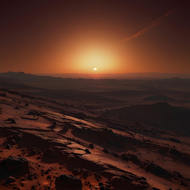 sunset in the mars