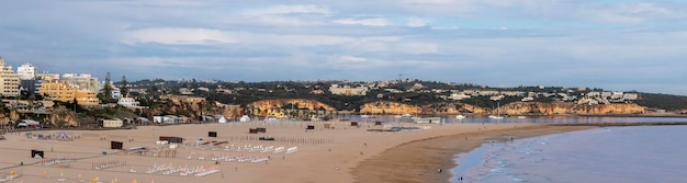 Sunset mood at Rocha beach in Portimao city