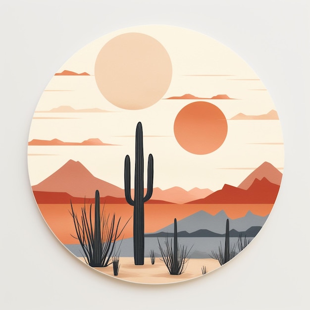 Sunset Mountain Illustration