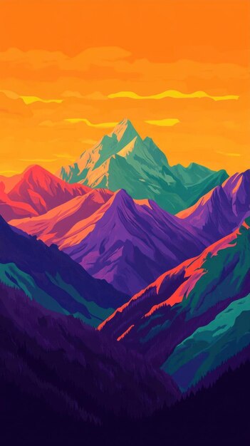 Sunset Mountain Landscape