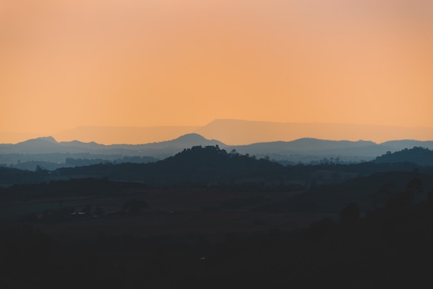 Sunset over the mountain, sunset scene