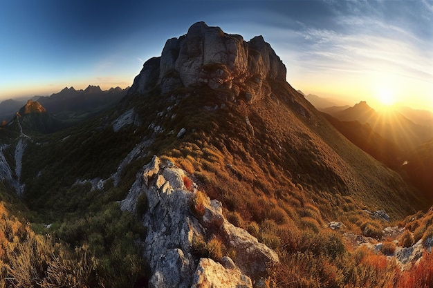 Sunset in the mountains Crimea Ukraine Europe Beauty world