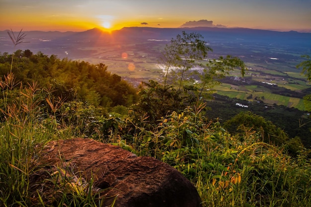 Sunset in the mountains landscape , Thailand