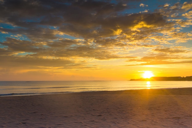 Sunset over ocean on Maldives