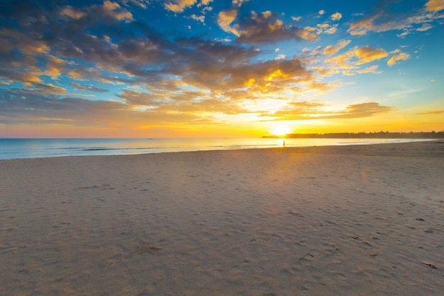 Sunset over ocean on Maldives