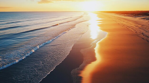 sunset over the ocean with a wave in the background