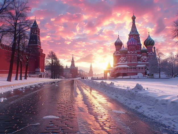 Photo at sunset the oldfashioned castle architecture