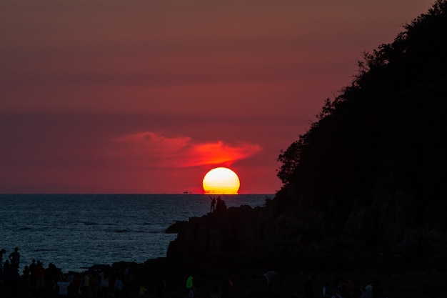 Sunset and Omega Shape