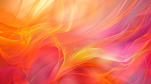 Sunset orange and pink gradient background with wave patterns bright highlights