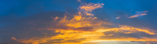 Sunset panorama in a beautiful summer morning