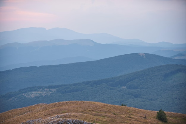 Sunset in Rhodope mountains Bulgaria