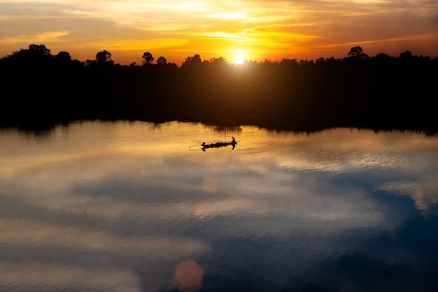 Sunset on the river