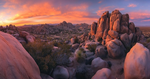 Photo sunset over the rocks