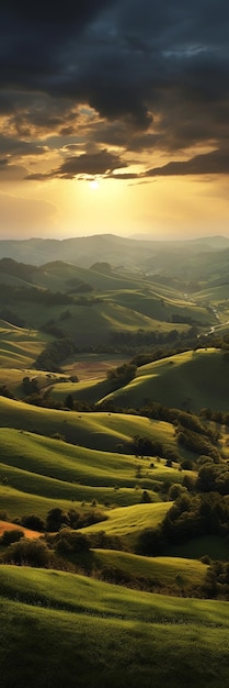 Sunset Rolling hills