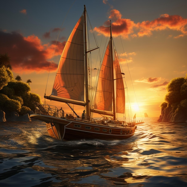 Sunset Sail A Charming Fantasy Boat Adventure