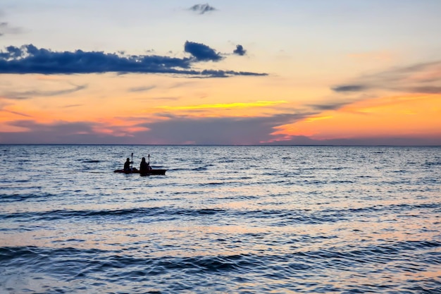 Sunset at sea evening landscape relaxation