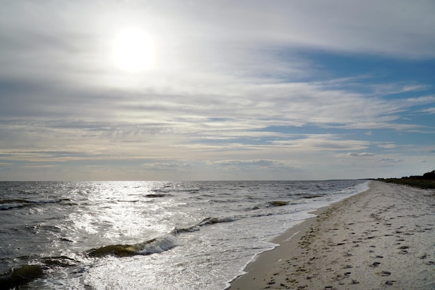 Sunset on the sea. Kinburn Spit, Ukraine