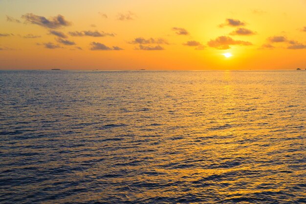 Sunset on sea in Maldives