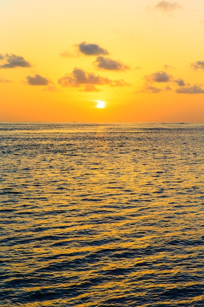 Sunset on sea in Maldives