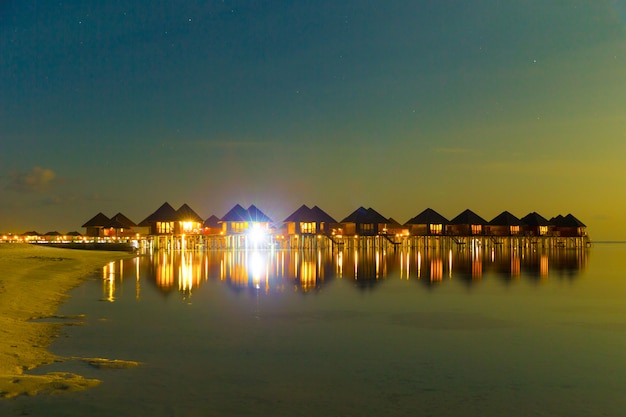 Sunset on sea in Maldives