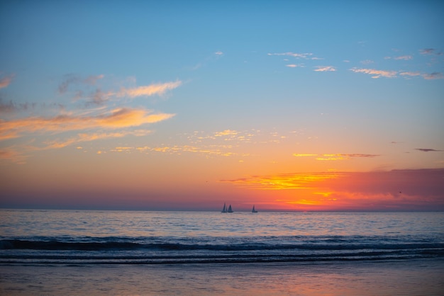 Sunset at the sea sunrise at beach colorful ocean beach sunrise