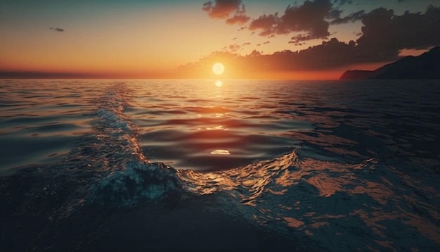 Sunset in sea