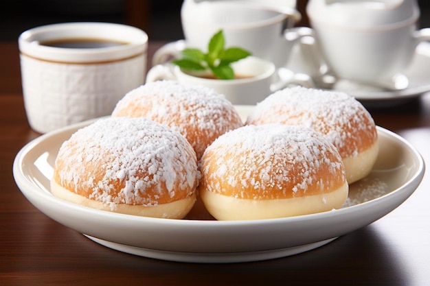 Sunset Serenity Bomboloni Evening on white background bombolone or bomboloni photography