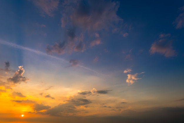 Sunset Sky Background on the beach in summer