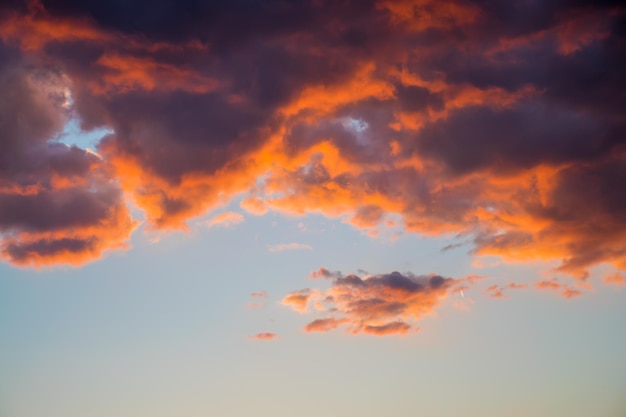 Sunset in the sky of Montenegro over the high mountains