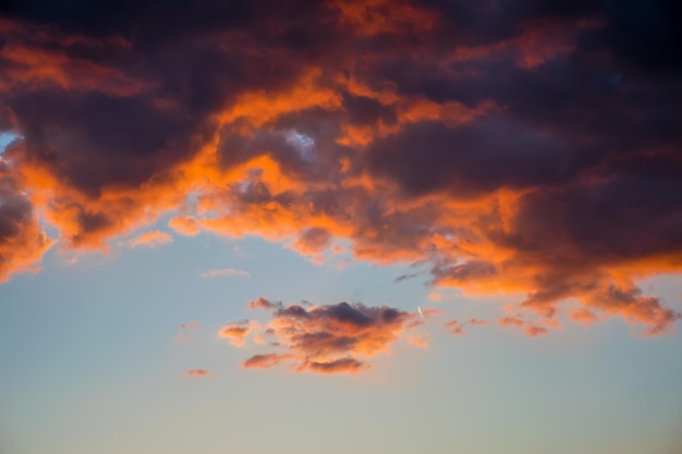 Sunset in the sky of Montenegro over the high mountains