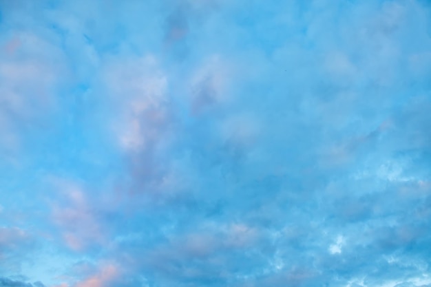 Sunset sky with pink clouds