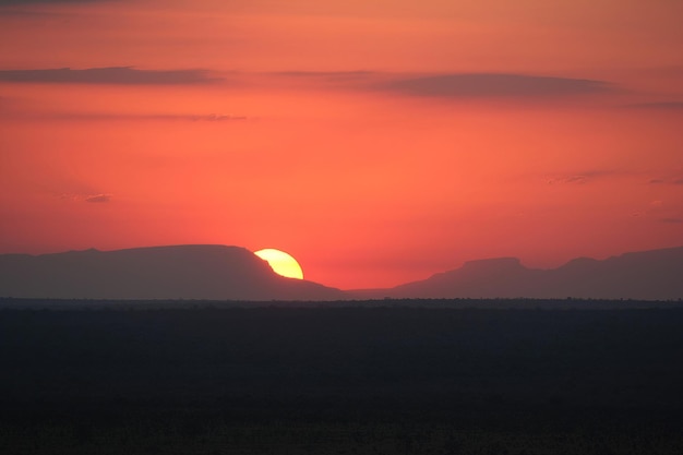 Sunset over South African veldt