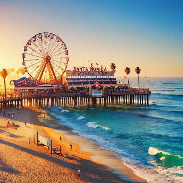 Sunset Splendor at Santa Monica Pier A Coastal Paradise