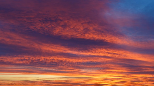 Sunset sun with colorful sky and clouds