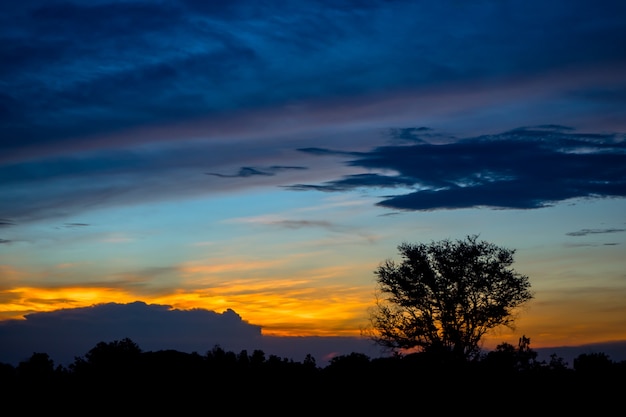 Sunset twilight time at Somdet Kalasin Thailand