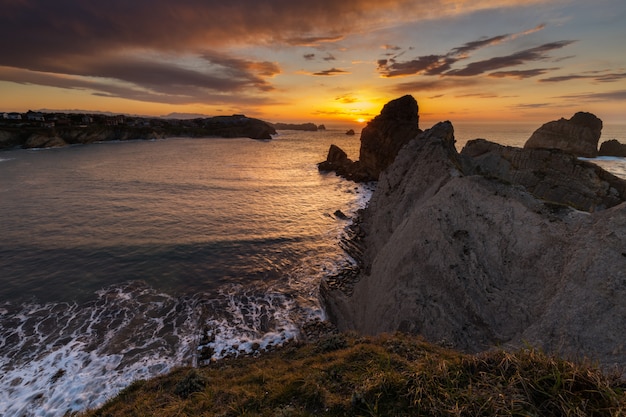 Sunset in the Urros de Liencres. Cantabria. Spain.