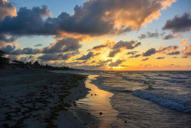 Sunset at Varadero beach Cuba Atlantic ocean 2019