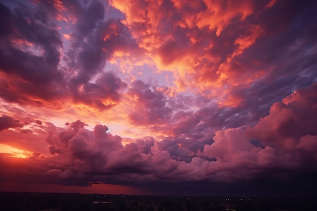 a sunset view of clouds