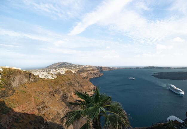 Sunset view of Fira from Imerovigli, Santorini