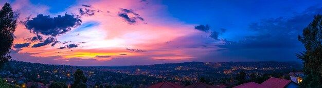 Photo sunset view from the balcony